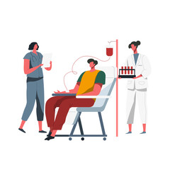 People donating blood illustration