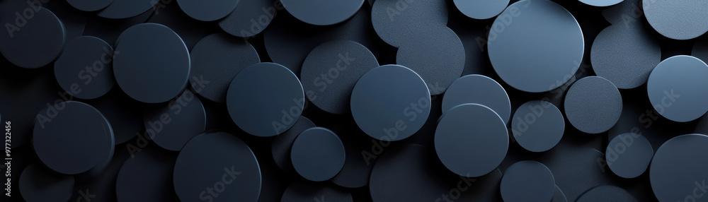 Poster abstract black circular shapes arranged in a layered pattern create a modern and elegant effect, per