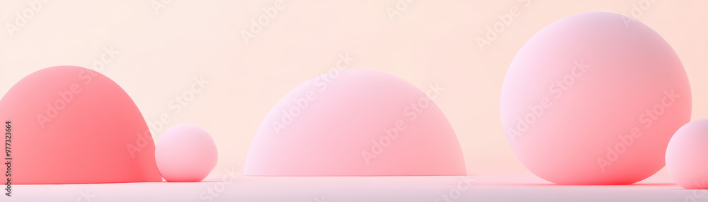 Aufkleber soft pastel spheres on a smooth surface create a serene and minimalist abstract scene, perfect for m