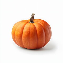 Obraz premium 263. A bright orange pumpkin isolated on a pristine white background