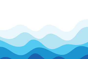 Sea waves layered vector background illustration and sea beach vector illustration.