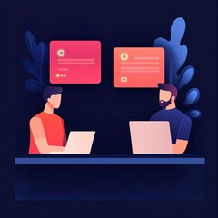 Interactive UI design feedback tool, neon holographic elements, futuristic collaboration