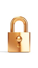 Golden Padlock Security Protection Symbol