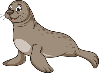 Cartoon happy sea lion vector illustration