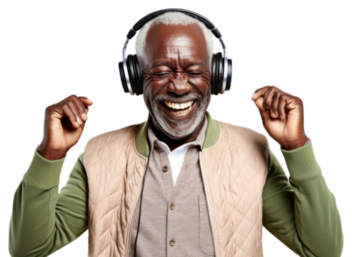 PNG Listening to music headphones headset adult.