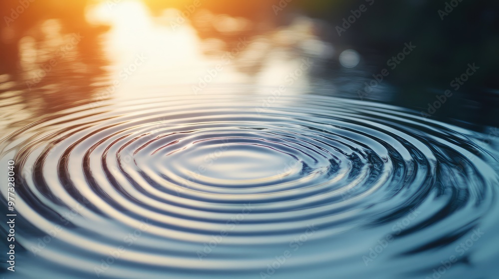 Aufkleber gradually expanding ripples of light creating concentric circles in a soft gradient.