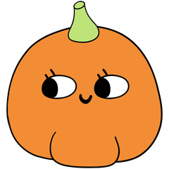 Colorful Halloween school supplies in a cute pumpkin ghost with a flat cartoon doodle design, set in funky classrooms for students