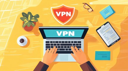 VPN - Virtual Private Network - Cyber Security and Privacy Data Encryption