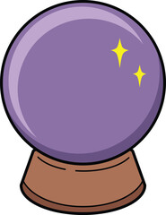 Cartoon simple crystal ball vector illustration
