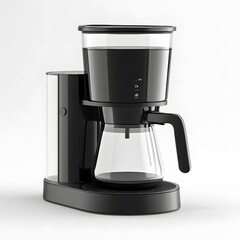 257. A sleek modern coffee maker isolated on a clean white background