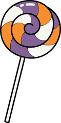 Cartoon halloween candy lolly vector illustration