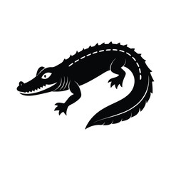 Fototapeta premium crocodile vector silhouette without background