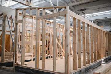 Workshop for the production of wooden modular houses