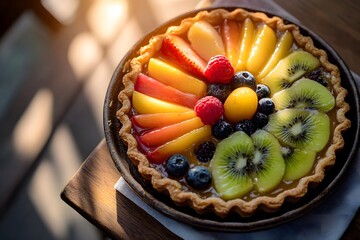 Fruit Tart with a Golden Glaze