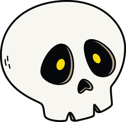 Cartoon human skull vector illustration