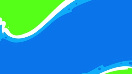 Abstract blue ocean wave transition animation on green screen background