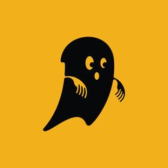 Cute ghost icon logo design