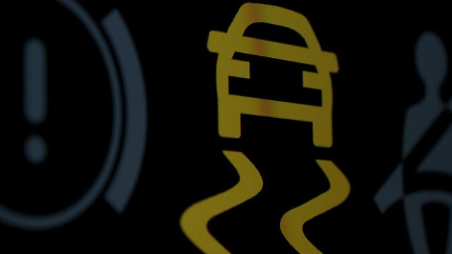 Flashing Yellow ESP Icon Shows the Electronic Stability Program is Engaged, Warning the Driver of Possible Loss of Traction.