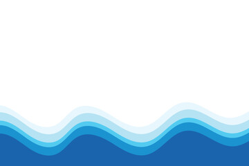 Sea waves layered vector background illustration and sea beach vector illustration.