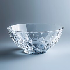 Obraz premium 218. A delicate crystal bowl isolated on a soft gray background