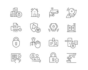 Icon collection containing 16 editable stroke icons. Perfect for logos, stats and infographics. Edit the thickness of the line in Adobe Illustrator (or any vector capable app).