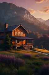 sunset in the mountains