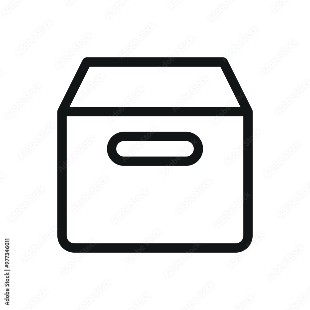 Poster storage box isolated icon, home organization storage container vector icon with editable stroke