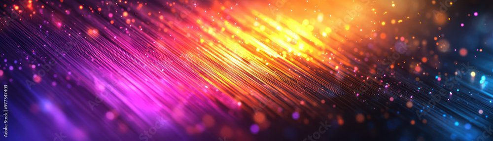 Poster colorful abstract light streaks and bokeh effect create a vibrant and dynamic digital backdrop, idea