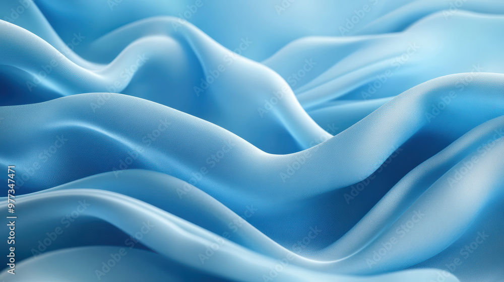 Poster smooth waves of light blue silk fabric create an elegant and luxurious texture, capturing the essenc