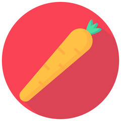 carrot round flat vector icon