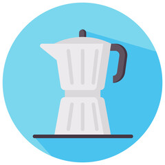 coffee maker round flat vector icon