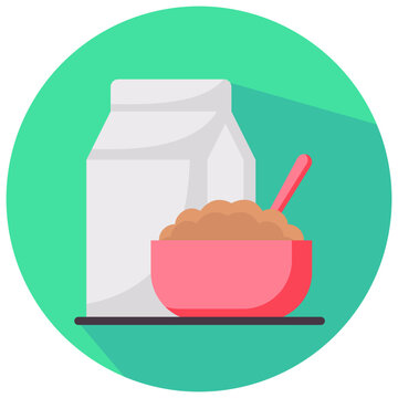cereal round flat vector icon
