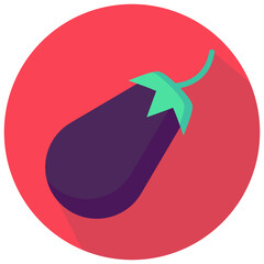 eggplant round flat vector icon