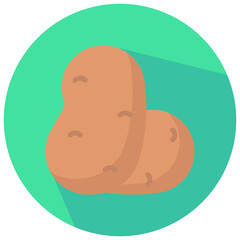 potato round flat vector icon