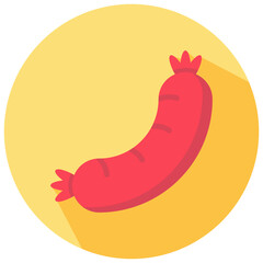 sausage round flat vector icon