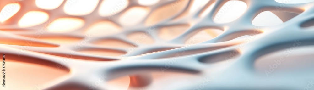 Poster abstract cellular structure in soft colors, showcasing intricate patterns and designs, perfect for b