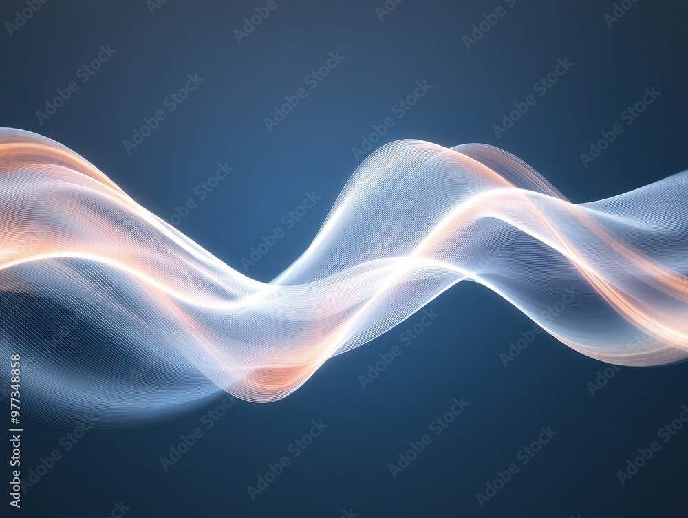 Aufkleber abstract light waves with a smooth and dynamic flow create a serene and calming atmosphere in vibran
