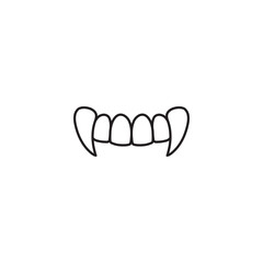 vampire teeth icon vector Halloween dracula