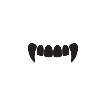 vampire teeth icon vector Halloween dracula