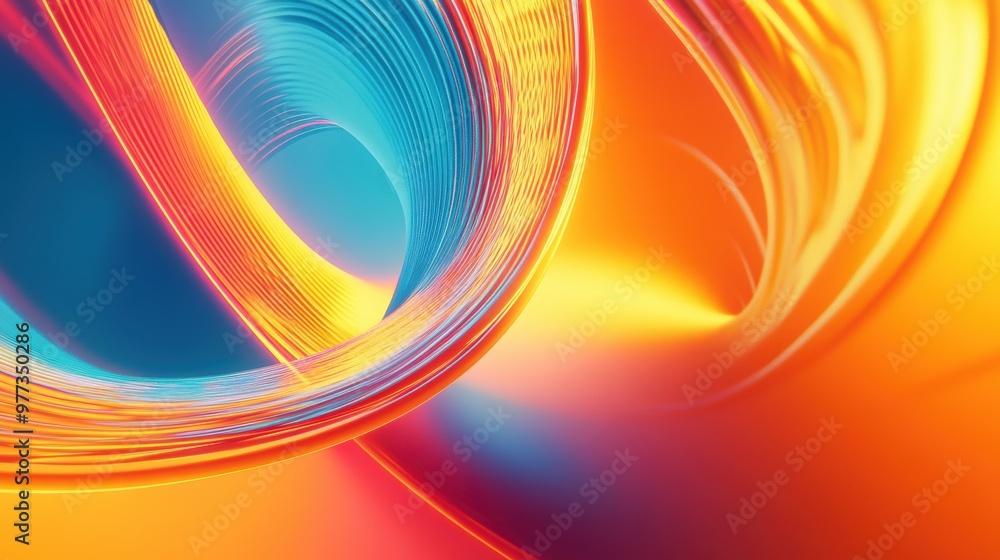 Poster vibrant abstract swirl design showcasing dynamic colors and fluid shapes, perfect for creative proje