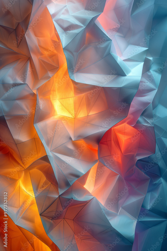 Aufkleber A series of geometric 3D pyramids arranged in a diagonal pattern,