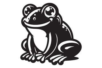 Simple Frog Silhouette Vector Design