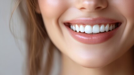 Obraz premium A woman with a big smile on her face, showing off her teeth