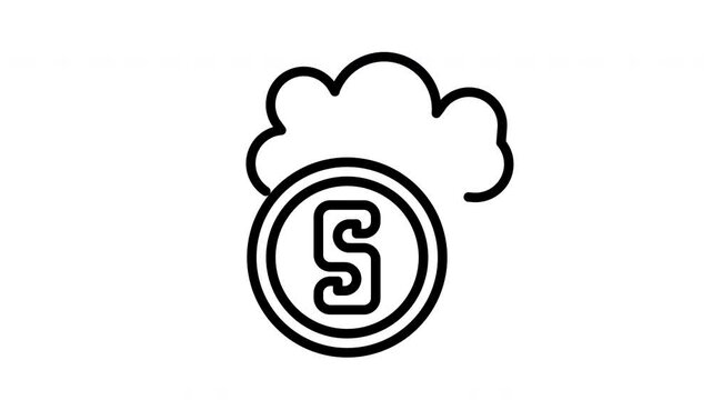 Cloud with coin money containing. Suitable for branding, logo design, cloud computing concepts, technology companies, and graphic design projects.