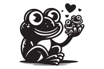 Simple Frog Silhouette Vector Design