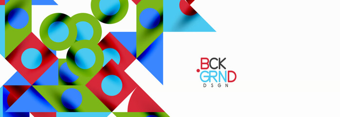 Trendy colorful circles, lines, arrows, triangles and other geometric shapes. Vector Illustration For Wallpaper, Banner, Background, Card, Book Illustration, landing page