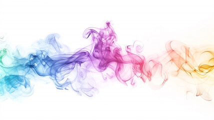 Colorful powder explosion cloud, rainbow vibrant color splash, paint holi dust, multicolor particles, isolated white background