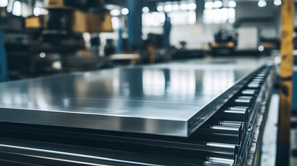 Stainless Steel Sheets Processing in Industrial Factory Environment