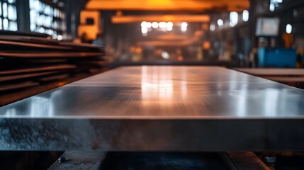 Stainless Steel Sheets Being Processed in a Modern Factory Setting