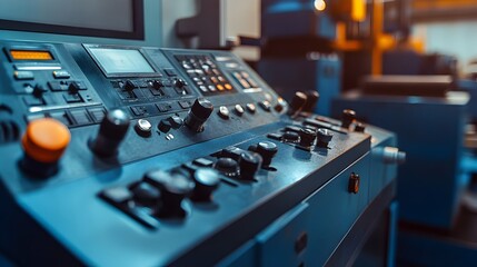 Control Panel for Precision Data Input in CNC Machine Photography